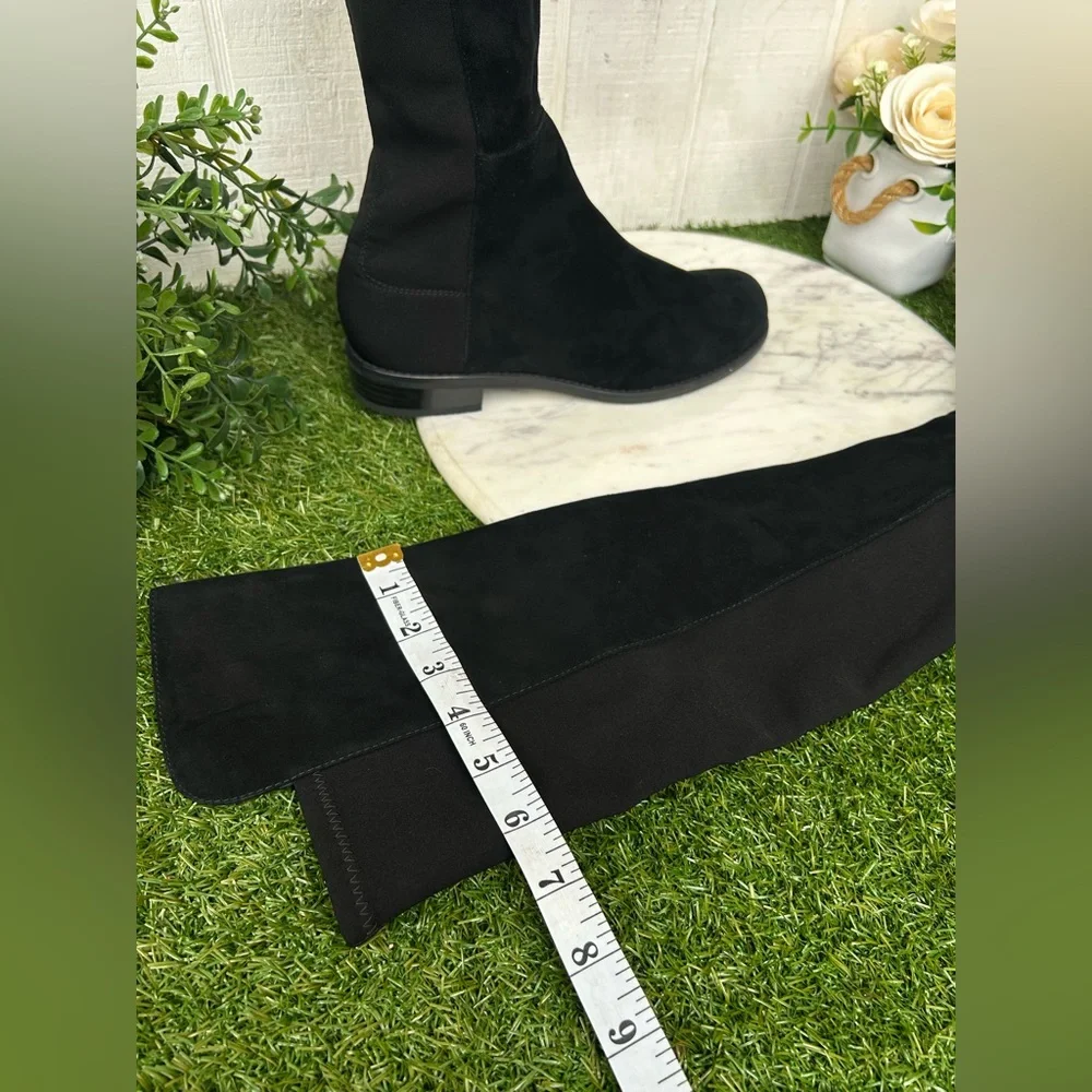 Stuart Weitzman 5050 Gisele 30MM black Suede Boots $850 Sz 7 NEW only dust bag